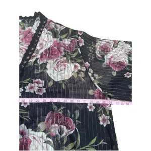 LuLaRoe Black Rose Floral Kimono Lace Duster XL Boho Whimsigoth Resort Cruise Cover Up thumbnail 11
