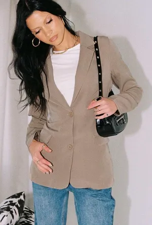 Princess Polly NWT ROZZILA BLAZER TAUPE thumbnail 3