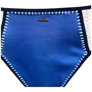 Victorias Secret VS Swim Surf Crochet Bikini Bottom Cheeky Blue Ivory Boho Sz S thumbnail 6