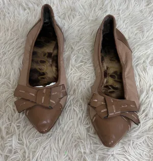Sam Edelman Pointed Toe Ballet Flats‎ Leather Bow Accent Brown Shoes 6.5 thumbnail 1