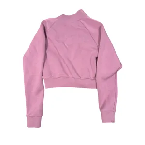 Mauve Cropped Zip Up Jacket Womens M Funnel Neck Sweatshirt Athleisure thumbnail 7