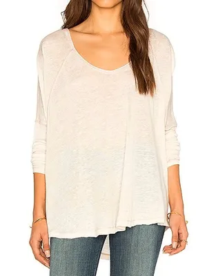 Free People Macchiato Top in Cream thumbnail 1