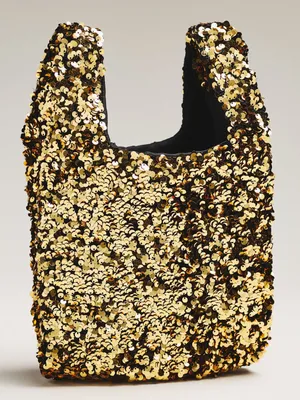 NWT Anthropologie Gold Paillette Sequin Shoulder Bag thumbnail 1