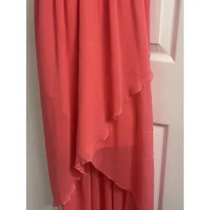 Xhilaration S/P Coral Pink Hi-Low Maxi Dress Layered Ruffle Tie Back thumbnail 2
