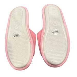 Mud Pie Pink White Terry Cloth Slide Slippers 'STAY CAY' Spellout 9 thumbnail 5