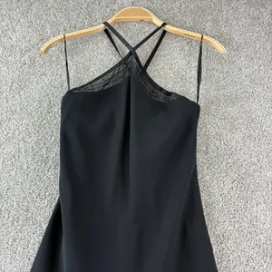 Jones New York Dress Halter Gown Womens 6 Black Formal Dress Sheer Beaded Hem‎ thumbnail 13