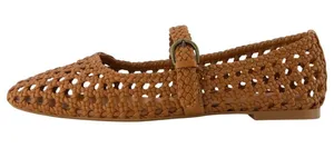 Cushionare Weston Woven Mary Jane in Brown, Size 8.5 Wide thumbnail 1