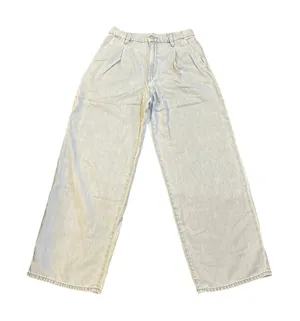Uniqlo Drapey Denim Pleated Relaxed Wide Leg Denim Pants SZ 5 Streetwear Y2K thumbnail 1
