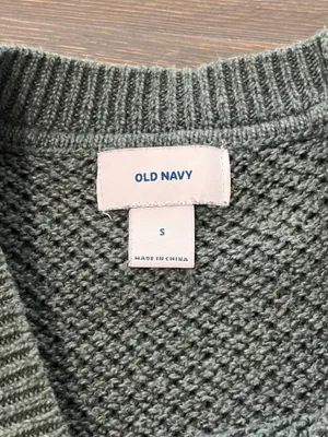 Old Navy Women’s Small Green Chunky Knit Crewneck Sweater Pullover thumbnail 2