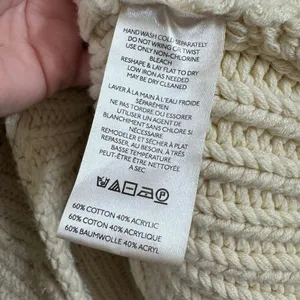 Free People My Only Sunshine Ivory Cream Chunky Open Knit Sweater Size Large thumbnail 6