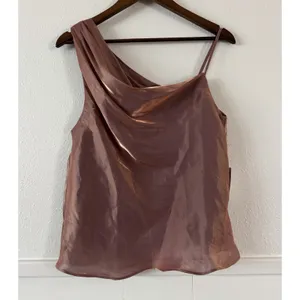Free People Women's One Shoulder Satin Cowl Neck Top Dusty Mauve NWT thumbnail 2