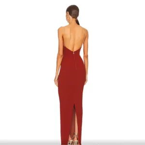 Nookie Lexi Chain Formal Full Length Gown Slit Back Chain Full Sexy Bodycon NWT thumbnail 3