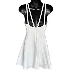 Lulus Forever Crush‎ White Strappy Skater Dress Sz S White Sexy Feminine thumbnail 3