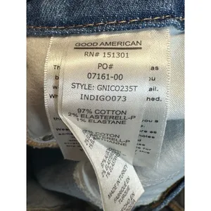 Good American Denim Shorts Womens 4/27 Blue Raw Hem Distressed GNIC0235T thumbnail 8