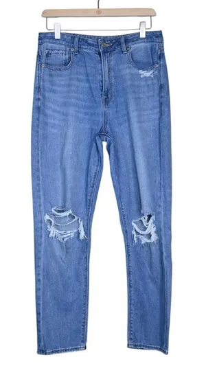 American Eagle Women's 8 Distressed High Rise Mom Jean thumbnail 1