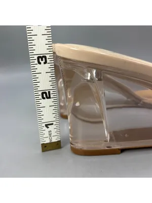 Jessica Simpson Merlote Wedge Sandals Womens 9 Tan Slip On Shoes Modern Clear thumbnail 5
