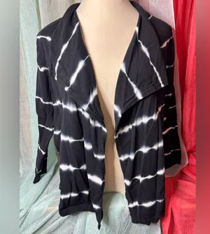 Calvin Klein Black and White Tie-Dye Cardigan thumbnail 1