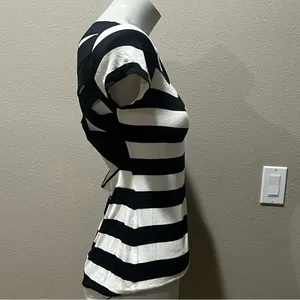 Bailey 44 stretchy black and white short sleeve tshirt blouse thumbnail 7