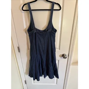 Vtg Ralph Lauren Jeans Company Midi Dress Sz 16 Blue Denim Trumpet Gored Western thumbnail 4
