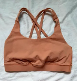 Lululemon Strappy Cross Back Sports Bra Peach‎ Size 4 thumbnail 1