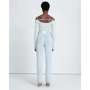 7 For All Mankind Lustre Easy Straight Wide Leg Jeans‎ Size Light Wash thumbnail 2