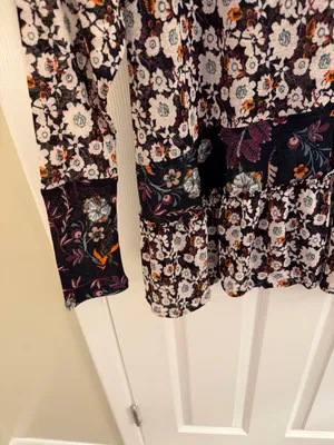 Free People Floral Semi Sheer Long Sleeve Isabella Tunic Blouse Small thumbnail 6