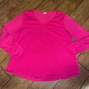 Chico's pink lightweight v-neck sweater top shirt woman’s size XL thumbnail 1