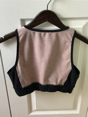 Beyond Yoga On Block Bra in Chai and Darkest Night thumbnail 4
