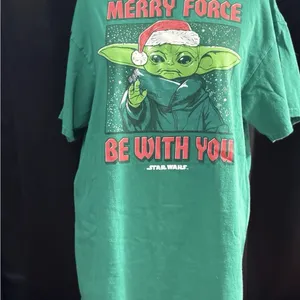 Star‎ Wars Green Yoda Holiday Tee thumbnail 6