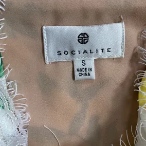 Socialite Womens Small‎ Lemon Print Lace Trim Cami Top Adjustable Straps Yellow thumbnail 7