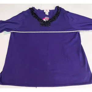 NWT‎ Quacker Factory Purple Beaded Sequins Long Sleeve Knit Top Size 2X thumbnail 7