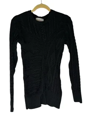 NWOT‎ Modern Citizen Black Chunky Knit Long Sleeve Cable Knit Fitted Sweater Sm thumbnail 1