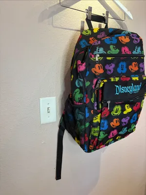 New Disney Parks Disneyland Rainbow Mickey Faces Backpack Adult Large NWOT thumbnail 4
