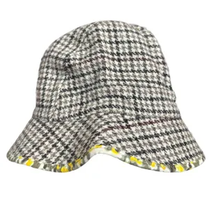 VTG Y2K Gap Bucket Hat Brown Houndstooth Plaid Wool Blend S/M Gossip Preppy 90s thumbnail 6
