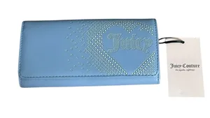 Juicy Couture Blue Studded Heart Rhinestone Y2K Long Wallet NWT thumbnail 1