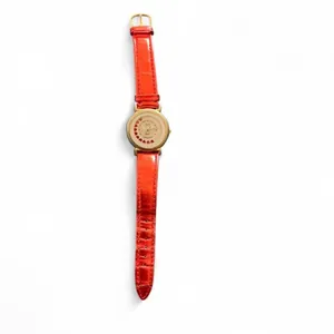 Michelle Louise‎ Women's Red Metallic Buckle Band Analog Watch Leather Hearts thumbnail 2