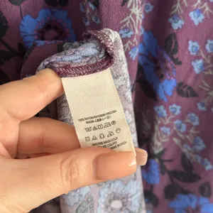 Free People Wine Purple Blue Boho Floral Mystery Bell Sleeve Tunic Blouse thumbnail 14