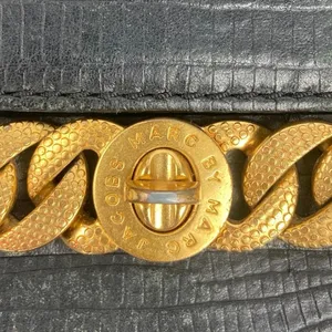 Marc by Marc Jacobs Black Embossed Faux Leather Adjustable Strap Crossbody Bag thumbnail 3
