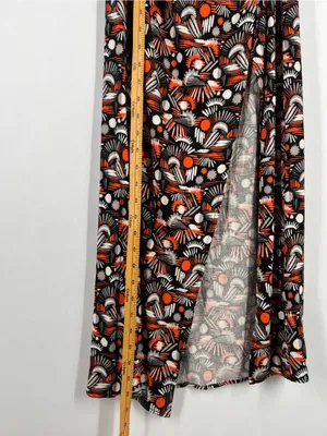 Free‎ People Daria Maxi Dress in Black Orange White High Slit Wrap S NWT thumbnail 13