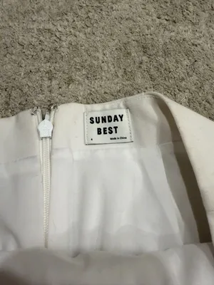 Aritzia- Sunday Best- White Tatiana High Waist Mini Skirt thumbnail 4