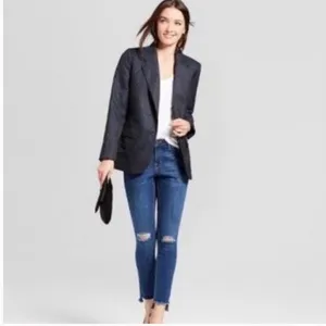 ✨HP✨A New Day Navy & Gold Dot Boyfriend Blazer✨ thumbnail 2