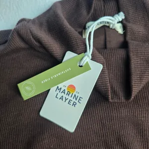 Marine Layer NWT 51Y Lexi Rib Ruched Turtleneck Dress Cocoa Brown Small‎ thumbnail 5