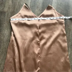 NWT Urban Outfitters Satin Tie Back Slip Dress Bronze Size Small thumbnail 16