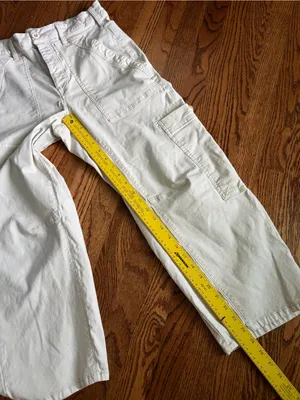 Pilcro Anthropologie Millie Low-Slung Barrel Cargo Pants Ivory Size 28 thumbnail 14