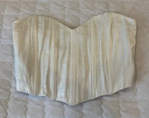 Glam white bustier corset top thumbnail 1