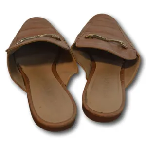 Jenn Ardor Caramel Reptile Embossed Backless Slip-On Mule Flat Loafers Size: 9 thumbnail 4