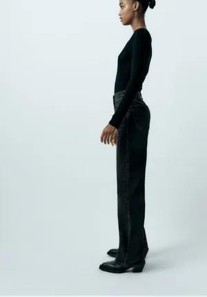 ZARA Black High Waisted Jeans thumbnail 3