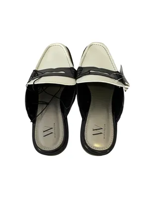 Worthington Destin Women’s 8.5 Loafer Mules Black White Patent Penny NWT thumbnail 4
