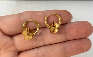 Elegant Flower Hoop Earrings for Women thumbnail 4