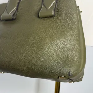 Michael Kors Rollins Satchel Green Pebbled Leather Tote Cross Body thumbnail 5